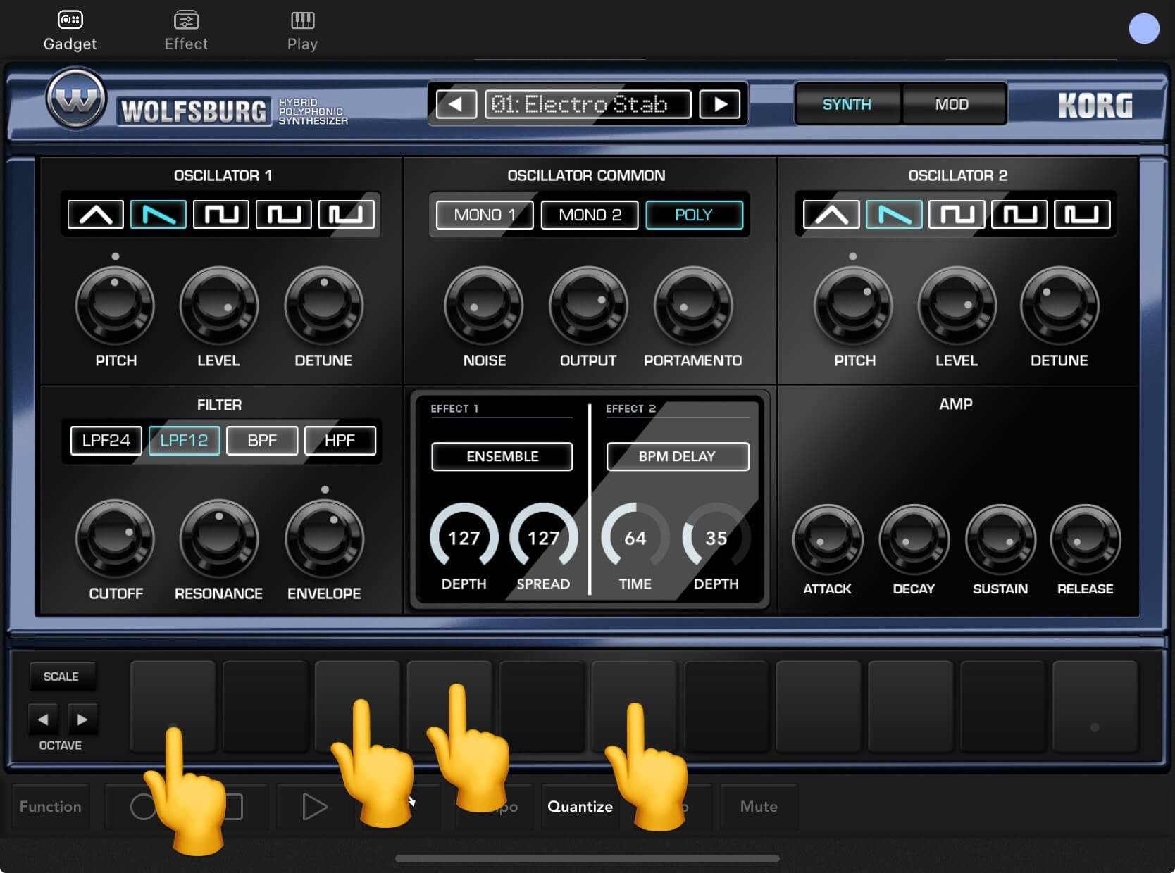 KORG Gadget】トラックに分散和音で彩りを。アルペジエーターを